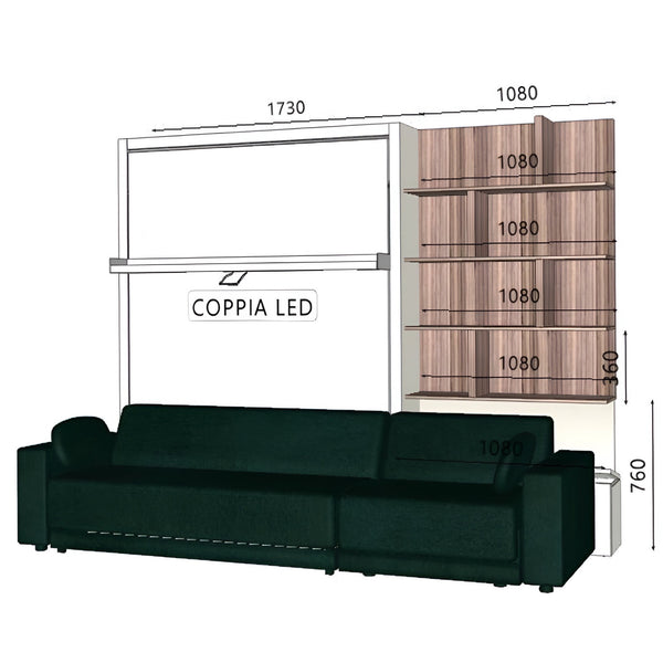 OSLO 283 Dx divano sienas gultas komplekts, Clei Itālija