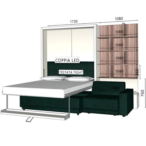 OSLO 283 Dx divano sienas gultas komplekts, Clei Itālija