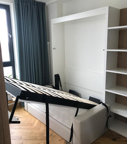 Jauns: Sienas gultas komplekti 140-160 x 200 cm matracim ar plauktu sistēmu un dīvānu