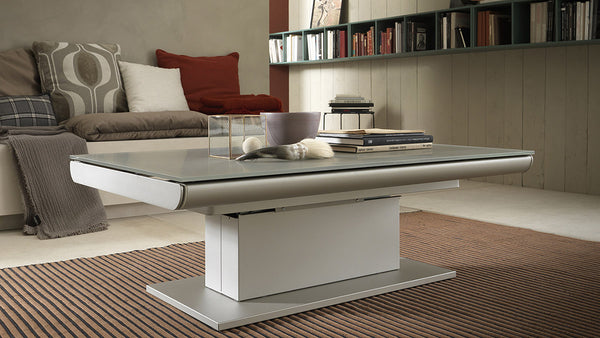 Ares Glass Transformējams kafijas un virtuves galds no Itālijas