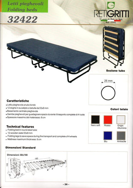 Saliekamā gulta 32422, Itālija