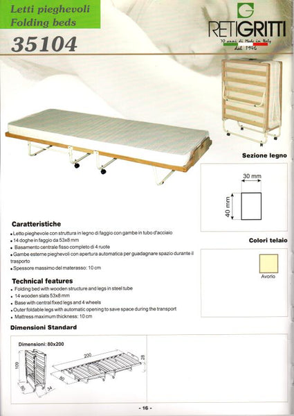 Koka saliekamā gulta 35104, Itālija