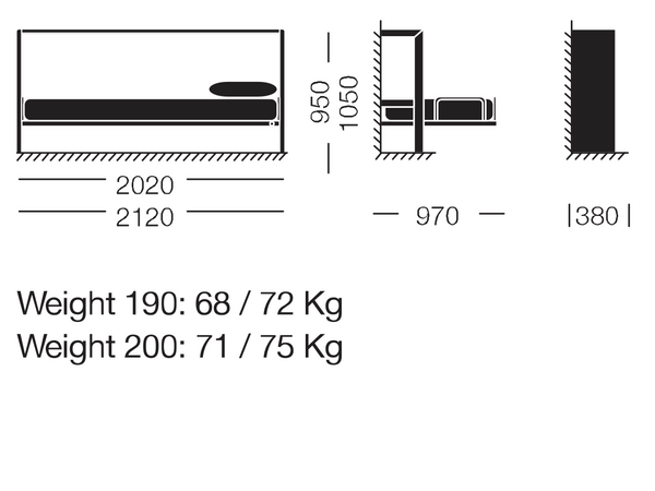 Horizontāli nolaižama sienas gulta. Sellex La Literal, Spānija [LV}