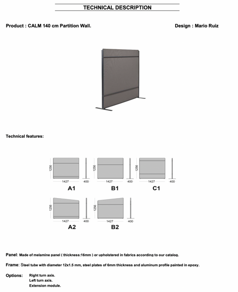 Calm partition walls, Sellex