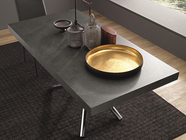Fahrenheit fixed or extendible dining table with metal frame by Altacom Italia