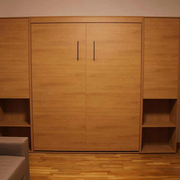 Jauns: Sienas gultas komplekti 140-160 x 200 cm matracim ar plauktu sistēmu un dīvānu