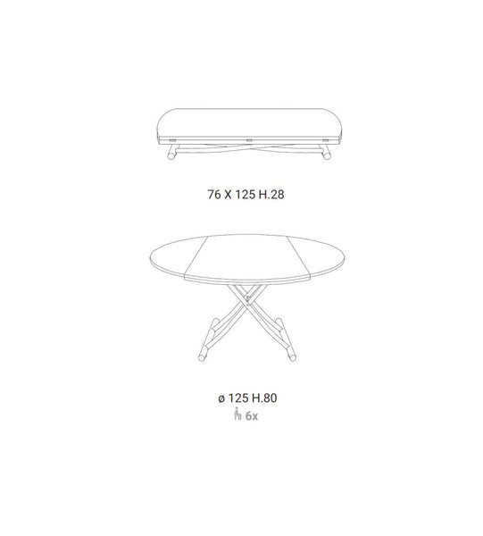 GLOBE transformable round table by Ozzio Italia