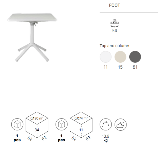 Eco folding base table