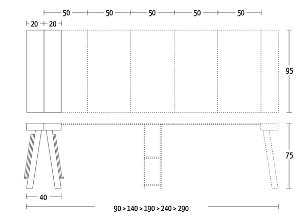 Altacom Astoria Transformējams galds no Itālijas