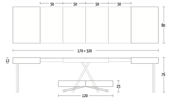 Altacom Assist Transformējams kafijas un virtuves galds no Itālijas