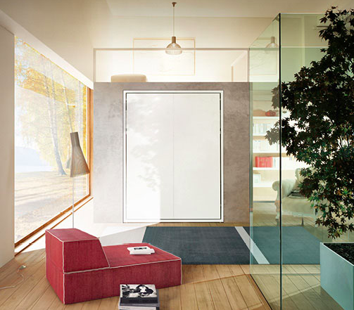 Penelope 2 wall bed for 160 x 198 x 18 cm mattress