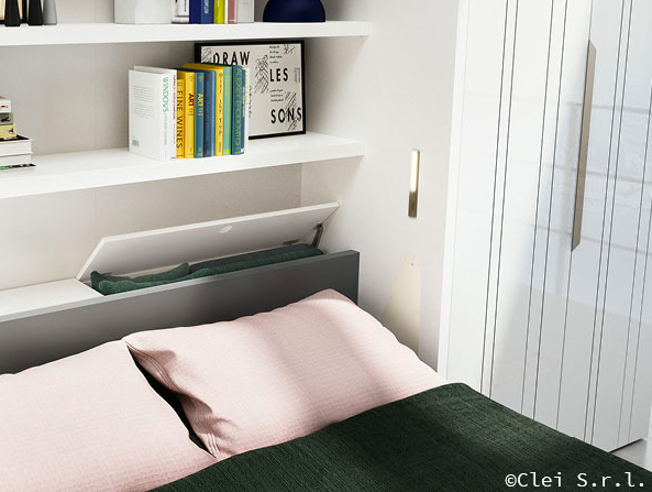 Penelope 2 book wall bed for 160 x 198 x 18 cm mattress