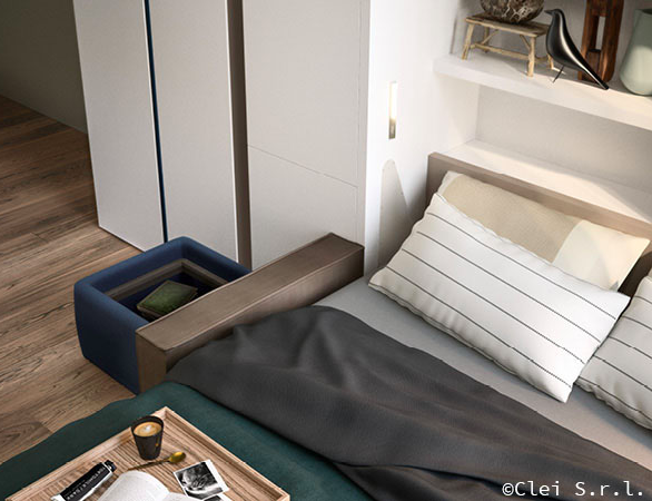 Penelope 2 book wall bed for 160 x 198 x 18 cm mattress