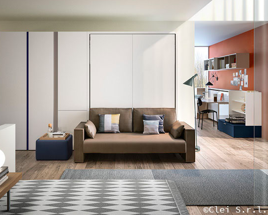 Penelope 2 sofa wall bed for 160 x 198 x 18 cm mattress