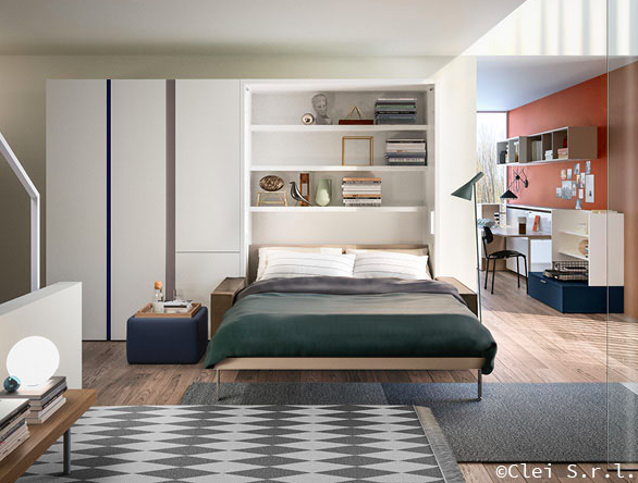 Penelope 2 sofa wall bed for 160 x 198 x 18 cm mattress