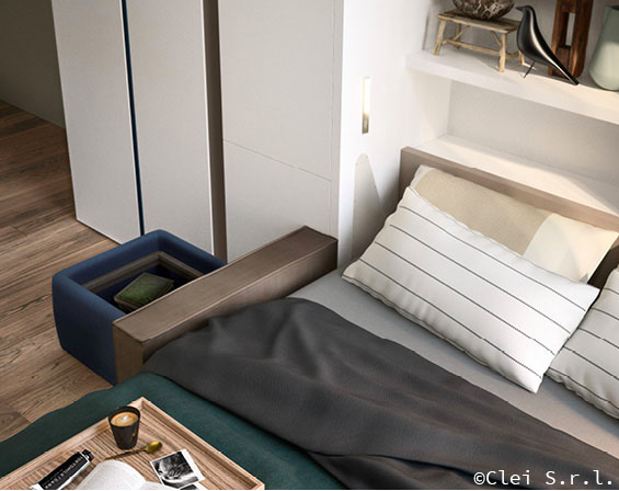 Penelope 2 sofa wall bed for 160 x 198 x 18 cm mattress