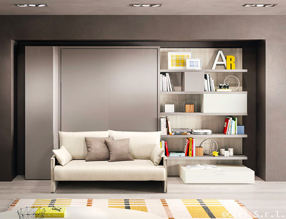 Penelope 2 sofa wall bed for 160 x 198 x 18 cm mattress