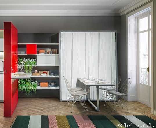 Penelope 2 dining wall bed for 160 x 198 x 18 cm mattress