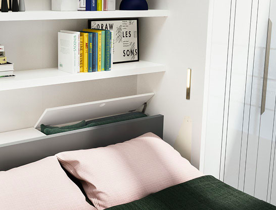 Penelope 2 board wall bed for 160 x 198 x 18 cm mattress