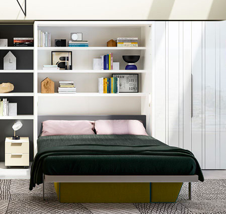 Penelope 2 board wall bed for 160 x 198 x 18 cm mattress