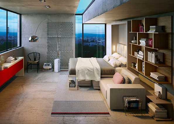 OSLO Divano 301 wall bed for 154 x 202 x 18 cm mattress