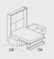 OSLO Divano 301 wall bed for 154 x 202 x 18 cm mattress