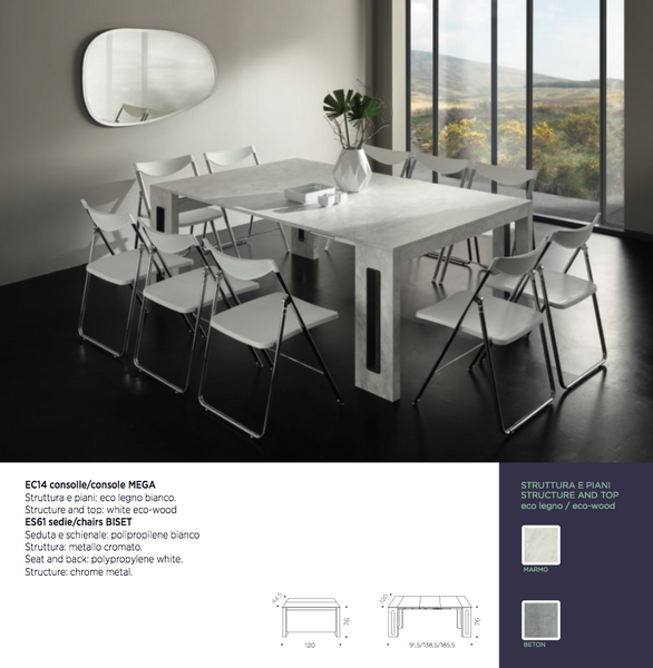 MEGA 120 cm wide extendable console by Easy-Line.it