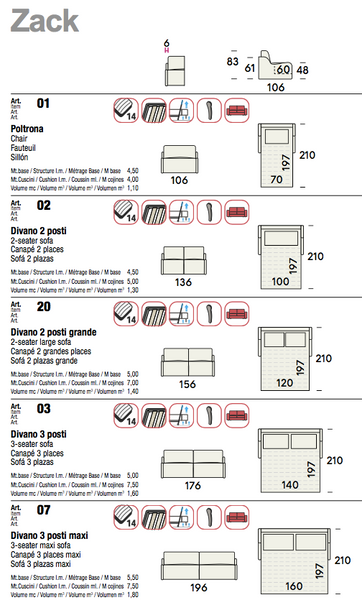 Zack sofa bed with no armrests to fit any room by felis.it