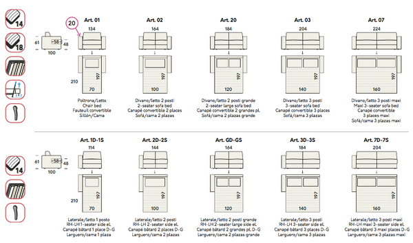 Kurt sofa / corner sofa bed by felis.it Day & Night collection