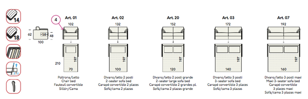 Truman sofa / corner sofa bed by felis.it Day & Night collection