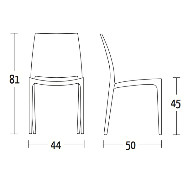 Vesta stackable indoor/outdoor chair by Altacom Italia