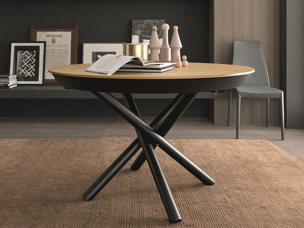 Fahrenheit fixed or extendible dining table with metal frame by Altacom Italia