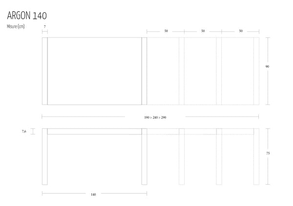 Argon Transformējams virtuves galds
