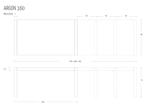 Argon Transformējams virtuves galds