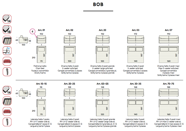 Bob sofa / corner sofa bed by felis.it Day & Night collection