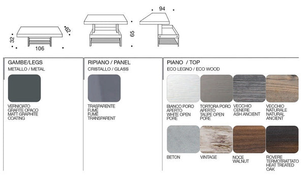 AIX Transformējams kafijas galds no Itālijas Easy-Line