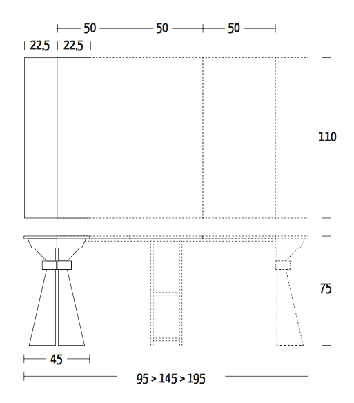 Genesi 295 extendible console table by Altacom Italia