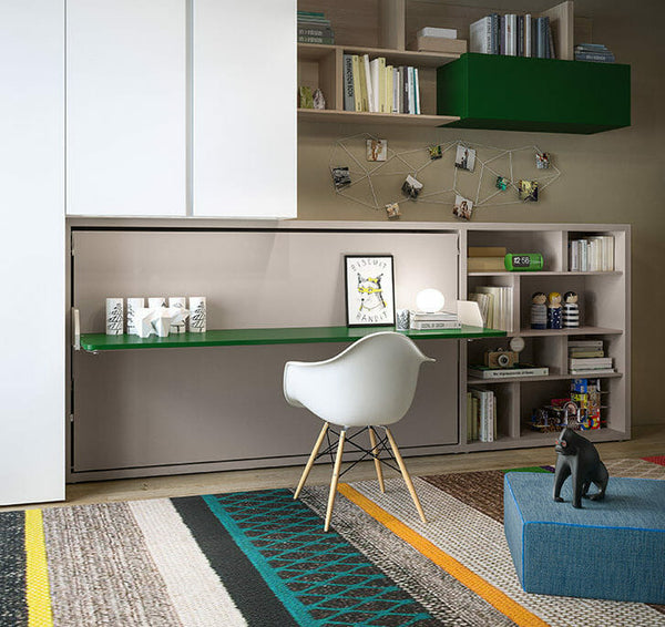 Kali Board 90/120 horizontal opening wall bed by Clei, Italy