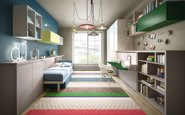 Kali 90/120 horizontal opening wall bed by Clei, Italy