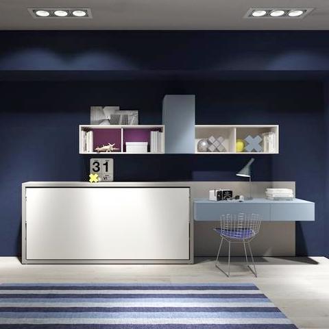 Kali 90/120 horizontal opening wall bed by Clei, Italy