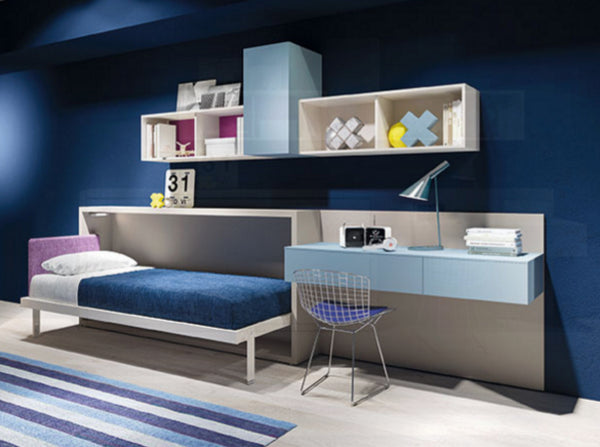 Kali 90/120 horizontal opening wall bed by Clei, Italy