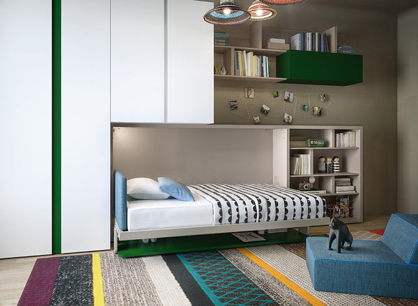 Kali Board 90/120 horizontal opening wall bed by Clei, Italy