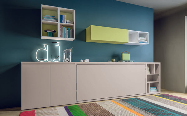Kali 90/120 horizontal opening wall bed by Clei, Italy