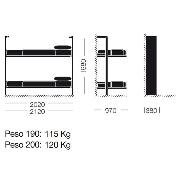 La Literal divstāvu nolokāma gulta, Spānija