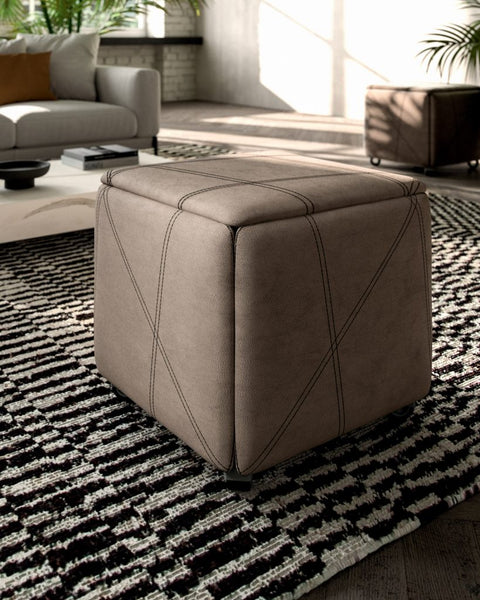Cubix pouf and 5 chairs in one.