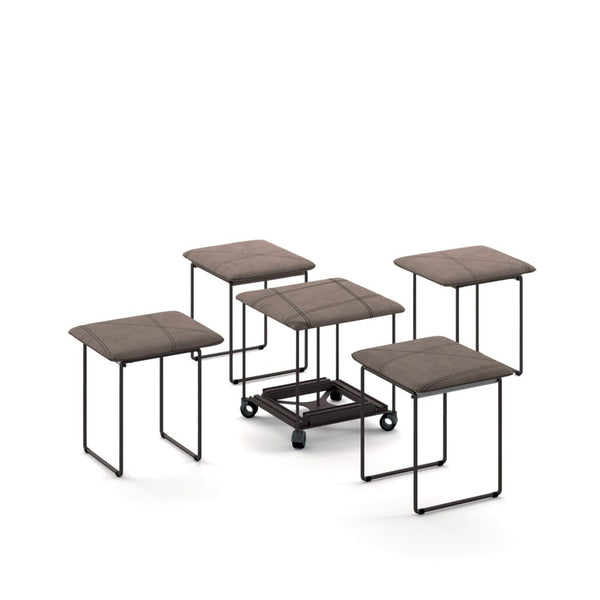 Cubix pouf and 5 chairs in one.