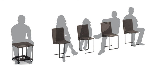 Cubix pouf and 5 chairs in one.