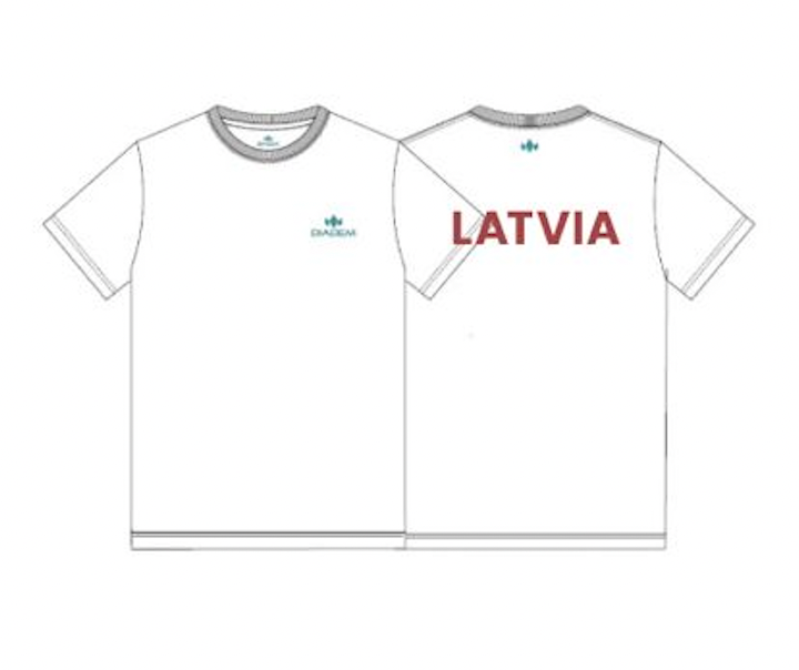 Men's Team Shirt - White/Teal (TEAM LATVIA)