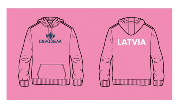 Men's Team Shirt - White/Teal (TEAM LATVIA)