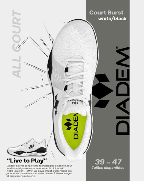 Black-Neon men court burst tennis and pickleball shoe